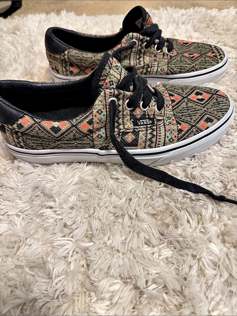 Vans Geometric Print Sneakers in Black & Brown